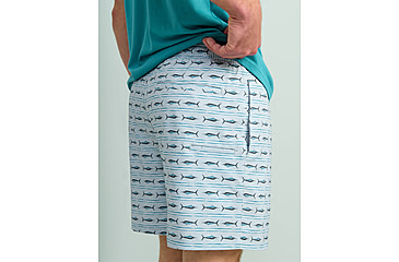 Image of HUK Performance Fishing Pursuit Printed Volley Short - Mens, Harbor Mist2, Large, H2000227-035-L