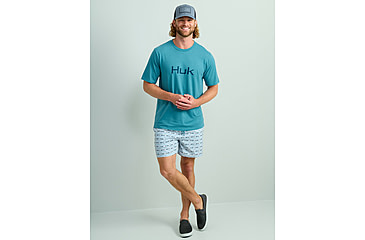 Image of HUK Performance Fishing Pursuit Printed Volley Short - Mens, Harbor Mist2, Large, H2000227-035-L