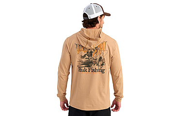 Image of HUK Performance Fishing Trout Wrangle Hoodie Tee - Mens, Marl, Extra Large, H1000581-201-XL