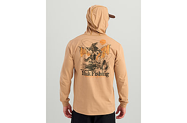 Image of HUK Performance Fishing Trout Wrangle Hoodie Tee - Mens, Marl, Extra Large, H1000581-201-XL