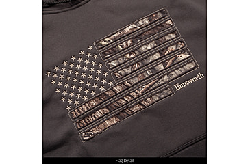 Image of Huntworth Performance Fleece Hoodie Horizontal Camo Flag - Mens, Charcoal Gray / Hiddn, Large, E-9409-CG/HDN-L