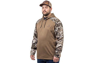 Image of Huntworth Lifestyle Performance Fleece Hoodie - Men's, Walnut / Tarnen, Extra Large, E-9198-WLT/TRN-XL