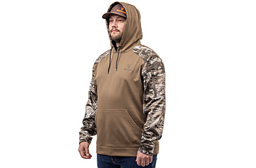 Image of Huntworth Lifestyle Performance Fleece Hoodie - Men's, Walnut / Tarnen, Extra Large, E-9198-WLT/TRN-XL