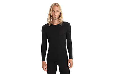 Image of Icebreaker 175 Everyday Long Sleeve Crewe Thermal Top - Mens, Black, Small, IB104483001S