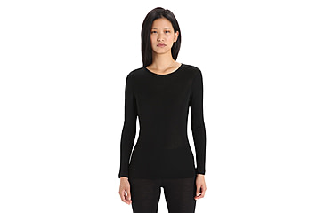 Image of Icebreaker 175 Everyday Long Sleeve Crewe Thermal Top - Womens, Black, Extra Small, IB104471001XS