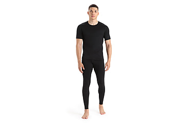 Image of Icebreaker 200 Oasis Short Sleeve Crewe Thermal Top - Mens, Black, Medium, IB104509001M