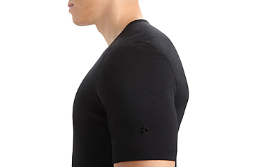 Image of Icebreaker 200 Oasis Short Sleeve Crewe Thermal Top - Mens, Black, Medium, IB104509001M