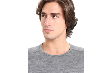 Image of Icebreaker 200 Oasis Short Sleeve Crewe Thermal Top - Mens, Gritstone Heather, Large, IB104509013L