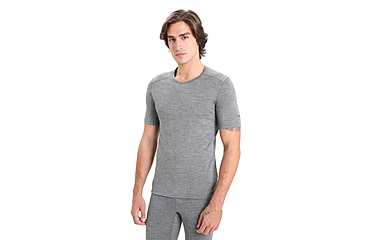 Image of Icebreaker 200 Oasis Short Sleeve Crewe Thermal Top - Mens, Gritstone Heather, Large, IB104509013L