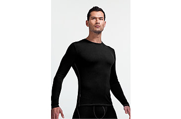 Image of Icebreaker Anatomica Long Sleeve Crewe T-Shirt - Men's, Black, Medium, IB103032001M
