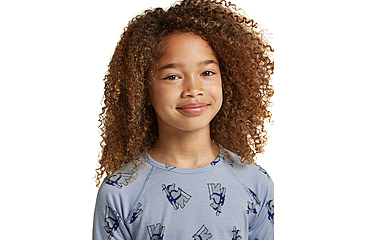 Image of Icebreaker Bear Tour AOP Merino 200 Oasis Long Sleeve Crewe Thermal Top - Kids