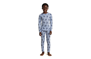 Image of Icebreaker Bear Tour AOP Merino 200 Oasis Long Sleeve Crewe Thermal Top - Kids