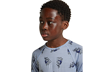 Image of Icebreaker Bear Tour AOP Merino 200 Oasis Long Sleeve Crewe Thermal Top - Kids