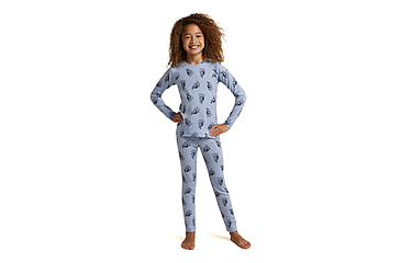 Image of Icebreaker Bear Tour AOP Merino 200 Oasis Long Sleeve Crewe Thermal Top - Kids