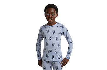 Image of Icebreaker Bear Tour AOP Merino 200 Oasis Long Sleeve Crewe Thermal Top - Kids