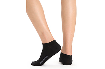 Image of Icebreaker Lifestyle Fine Gauge No Show Socks - Women's, Black/Snow, Small, IB0A56CEA06S