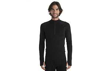 Image of Icebreaker Men 300 MerinoFine Polar LS Half Zip, Black, L, IBBA56Q9001L