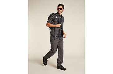 Image of Icebreaker Merino 125 Cool-Lite Steveston SS Shirt Plaid - Mens, Obsidian/Black, Large, IB0A579W0GDL
