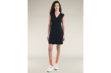Image of Icebreaker Merino 200 Granary Sleeveless V Neck Dress - Womens, Black, Large, IB0A56XS001L