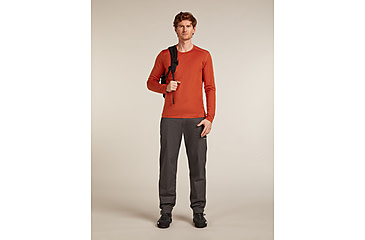 Image of Icebreaker Merino 200 Oasis Long Sleeve Crew Thermal Top - Mens, Agate, Medium, IB1043650GSM