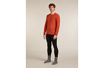 Image of Icebreaker Merino 200 Oasis Long Sleeve Crew Thermal Top - Mens, Agate, Medium, IB1043650GSM