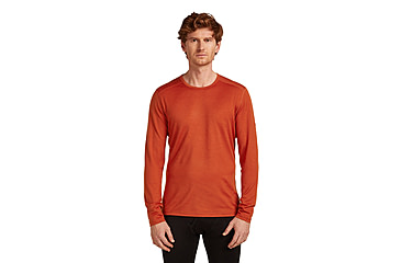 Image of Icebreaker Merino 200 Oasis Long Sleeve Crew Thermal Top - Mens, Agate, Medium, IB1043650GSM
