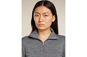 Image of Icebreaker Merino 200 Oasis Long Sleeve Half Zip Thermal Top - Womens, Gritstone HTHR, Large, IBB04380013L