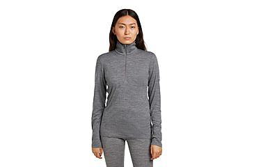 Image of Icebreaker Merino 200 Oasis Long Sleeve Half Zip Thermal Top - Womens, Gritstone HTHR, Large, IBB04380013L
