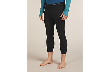 Image of Icebreaker Merino 200 ZoneKnit 3/4 Leggings - Mens, Black, Extra Large, IB0A56QR001XL