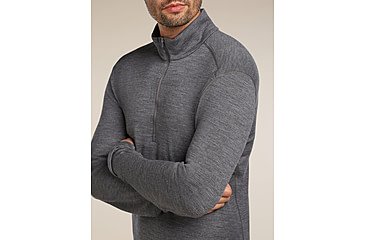 Image of Icebreaker Merino 260 Tech Long Sleeve Half Zip Thermal Top - Mens, Gritstone HTHR, Large, IBB04372013L