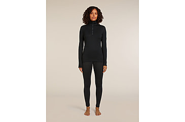 Image of Icebreaker Merino 260 Tech Long Sleeve Half Zip Thermal Top - Womens, Black, Medium, IBB04390001M
