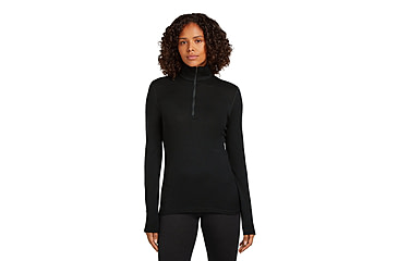 Image of Icebreaker Merino 260 Tech Long Sleeve Half Zip Thermal Top - Womens, Black, Medium, IBB04390001M