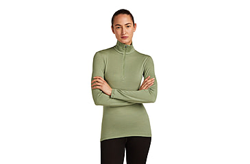 Image of Icebreaker Merino 260 Tech Long Sleeve Half Zip Thermal Top - Womens, Lichen, Medium, IBB04390A74M