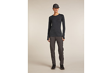 Image of Icebreaker Merino 260 ZoneKnit Long Sleeve Crew Thermal Top - Womens, Jet HTHR, Medium, IB0A57CL011M