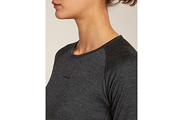 Image of Icebreaker Merino 260 ZoneKnit Long Sleeve Crew Thermal Top - Womens, Jet HTHR, Medium, IB0A57CL011M