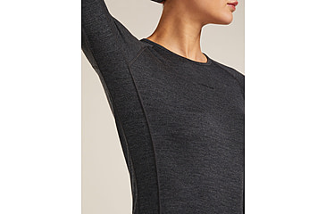 Image of Icebreaker Merino 260 ZoneKnit Long Sleeve Crew Thermal Top - Womens, Jet HTHR, Medium, IB0A57CL011M