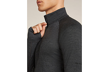 Image of Icebreaker Merino 260 ZoneKnit Long Sleeve Half Zip Thermal Top - Mens, Jet HTHR, Large, IB0A57CJ011L
