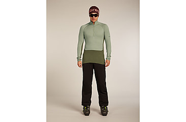 Image of Icebreaker Merino 260 ZoneKnit Long Sleeve Half Zip Thermal Top - Mens, Loden/Lichen/CB, Extra Large, IB0A57CJ0JFXL