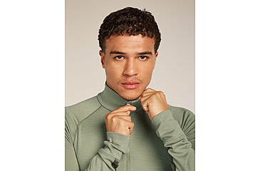 Image of Icebreaker Merino 260 ZoneKnit Long Sleeve Half Zip Thermal Top - Mens, Loden/Lichen/CB, Extra Large, IB0A57CJ0JFXL
