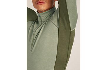 Image of Icebreaker Merino 260 ZoneKnit Long Sleeve Half Zip Thermal Top - Mens, Loden/Lichen/CB, Extra Large, IB0A57CJ0JFXL