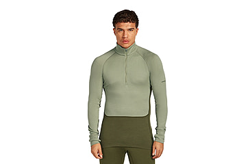 Image of Icebreaker Merino 260 ZoneKnit Long Sleeve Half Zip Thermal Top - Mens, Loden/Lichen/CB, Extra Large, IB0A57CJ0JFXL
