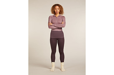 Image of Icebreaker Merino 260 ZoneKnit Long Sleeve Half Zip Thermal Top - Womens, Java/Summit/CB, Small, IB0A57CM0JQS