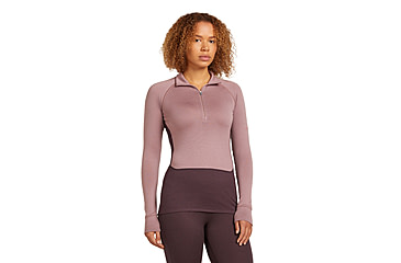 Image of Icebreaker Merino 260 ZoneKnit Long Sleeve Half Zip Thermal Top - Womens, Java/Summit/CB, Small, IB0A57CM0JQS