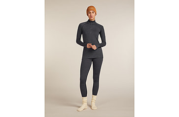 Image of Icebreaker Merino 260 ZoneKnit Long Sleeve Half Zip Thermal Top - Womens, Jet HTHR, Large, IB0A57CM011L