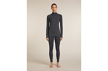 Image of Icebreaker Merino 260 ZoneKnit Long Sleeve Half Zip Thermal Top - Womens, Jet HTHR, Large, IB0A57CM011L