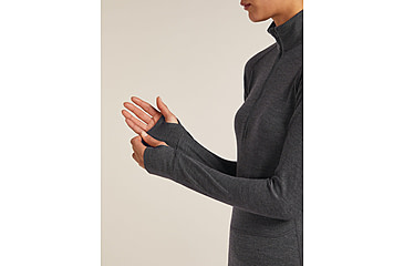 Image of Icebreaker Merino 260 ZoneKnit Long Sleeve Half Zip Thermal Top - Womens, Jet HTHR, Large, IB0A57CM011L