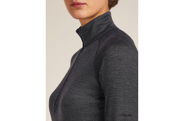 Image of Icebreaker Merino 260 ZoneKnit Long Sleeve Half Zip Thermal Top - Womens, Jet HTHR, Large, IB0A57CM011L
