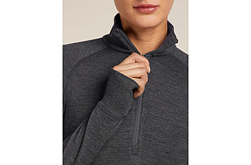 Image of Icebreaker Merino 260 ZoneKnit Long Sleeve Half Zip Thermal Top - Womens, Jet HTHR, Large, IB0A57CM011L