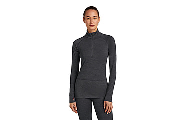 Image of Icebreaker Merino 260 ZoneKnit Long Sleeve Half Zip Thermal Top - Womens, Jet HTHR, Large, IB0A57CM011L