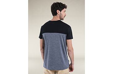 Image of Icebreaker Merino Blend 125 Cool-Lite Sphere SS T-Shirt Colour Block - Mens, Graphite Hthr/Black/CB, Medium, IB0A56X3C91M